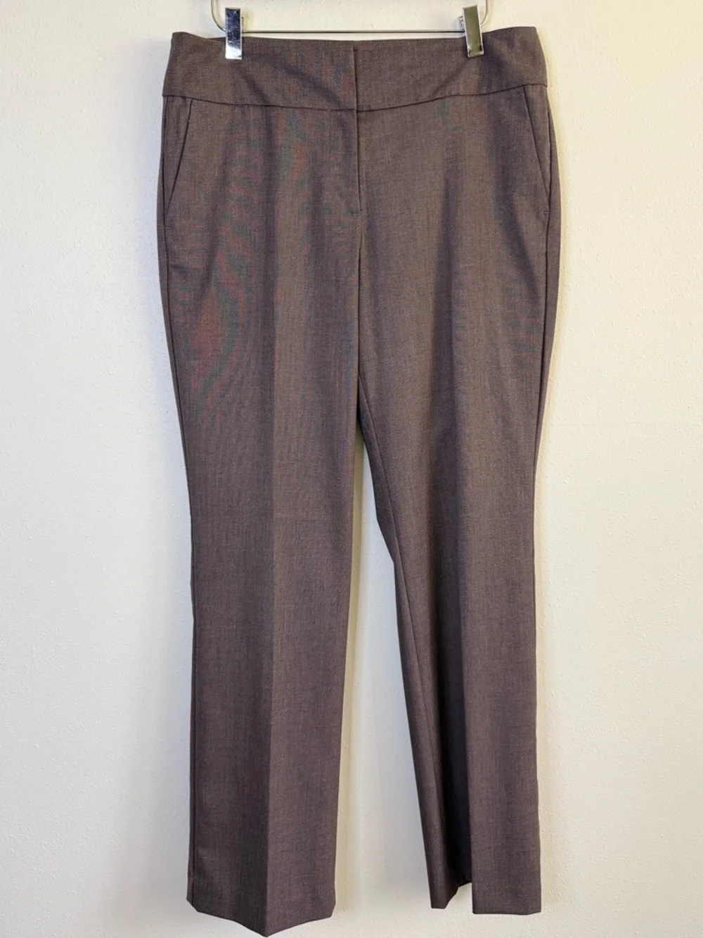 Ann Taylor Factory Curvy Fit Pants Size 6 Plum Brown Straight Leg Dress Pants